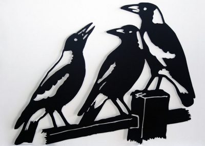 Magpies On A Fence